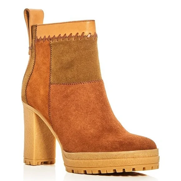 See By Chloe Polina Patchwork Platform Booties - Picture 1 of 5